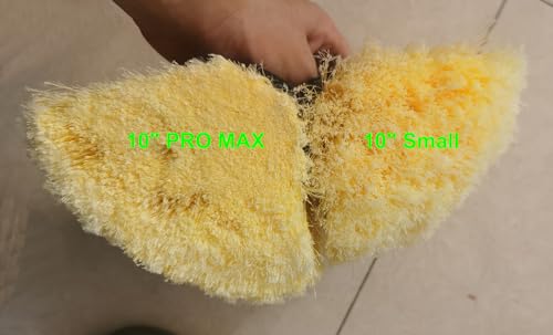 CARCAREZ 10" Car Wash Brush Head with Soft Bristle for Auto RV Truck Boat Camper Exterior Washing Cleaning, Yellow (1, 10" Small) - size: 10" Small