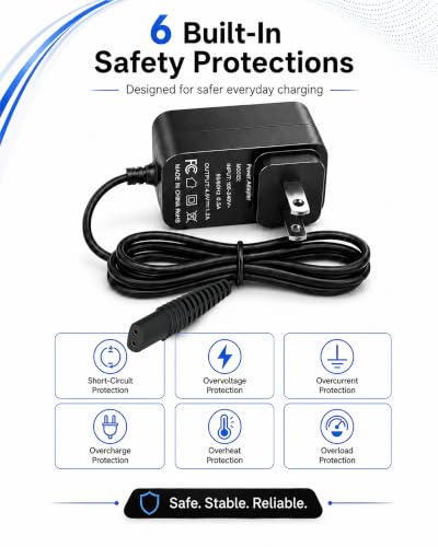4.5V Charger for BaByliss PRO FXFS2 Foil Shaver, 5ft Power Cord for BaBylissPRO FOILFX02 METALFX Double Foil Shaver