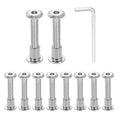HARFINGTON 10 Set M6x40mm Hex Drive Socket Cap Bolt and M6x10mm Nuts with M4 Hex Wrench, Furniture Connector Bolts and Screws for Furniture Countersunk Belt, Silver - size: M6x40mm, M6x10mm