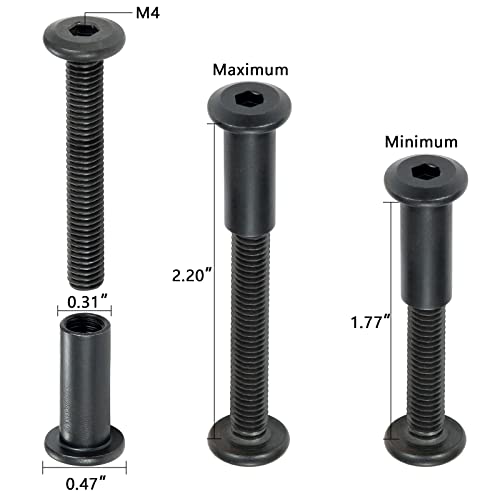 40 Sets Black Furniture Connector Bolts M6x40mm Binding Screws for Wood - color: M6x40mm-Black-D