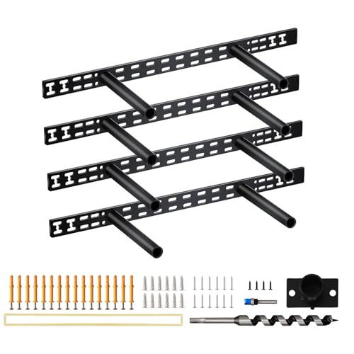 4 Pcs 22 in Floating Shelf Bracket 22 x 8 Floating Shelves Hardware, Heavy Duty Floating Shelf Brackets, Thickened Solid Steel Wall Mount for Kitchen/Living Room/Office (8 inch Rods) - style: 4pcs 22x8 in