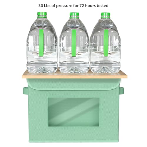 Univivi Fabric Foldable Storage Bins with Lids, 4 Pack, Green - color: Green