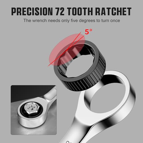 GRENPRO 23PCS Ratcheting Wrench Set Metric & SAE Combination Open End - style: 23PCS Ratcheting Wrench Set
