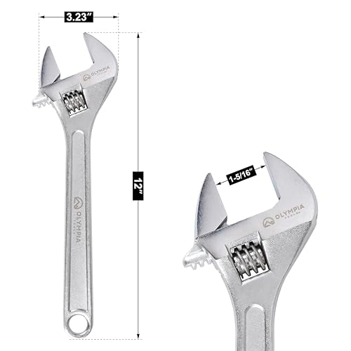 Olympia Tools 01-012 12" Adjustable Wrench - size: 12-Inch