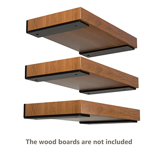 NEODROP 12-Pack 10 Inch Floating Shelf Brackets, Heavy Duty Hidden Shelves Bracket for Kitchen, Nursery, Black Powder Coated Steel - size: 10 Inch, style: 12 Pack
