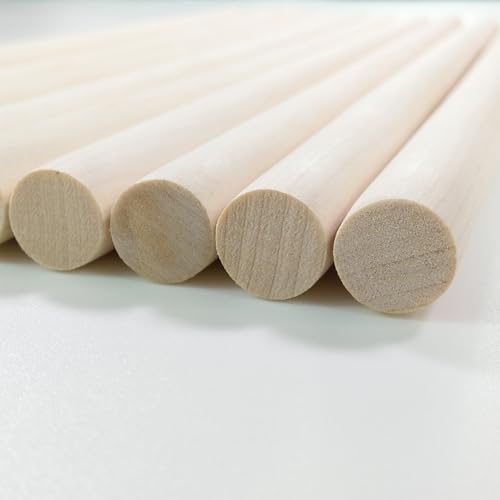 Kang&Chang 1/2 x 16 Inch Birch Dowel Rods, Round Hardwood Sticks, 10 Pack - size: 1/2" x 16" - 10 PCS