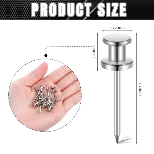 Watersay 50 Pcs Double Headed Picture Hanging Nails, Silver, Gongzi - color: Silver, style: Gongzi