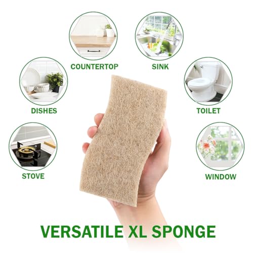 AIDEA XL Sponges Kitchen, 12Count, Non-Scratch Dish Sponges - color: Brown-extra Large