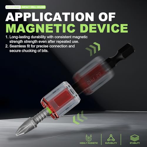 52PCS Impact Screwdriver bit Set-Resistant Magnetic Mixed, Includes Various Sizes and Lengths, Along with a Magnetizer, Extension Rod, and Wrench, to Meet Your Work Needs. - size: Mixed-52PCS (without Box)