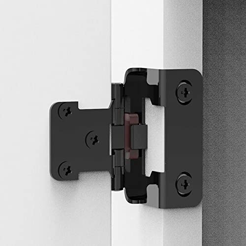 8 Pack (4 Pairs) 1/2 Inch Overlay Semi Partial Wrap Cabinet Hinges - color: Matte Black, size: 8 Pack (4 Pairs)