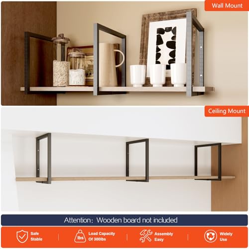 1-Tier Square Shelf Bracket, Wall & Ceiling Mount, 3 Pack - size: 1 Tier Bracket-3 Pack