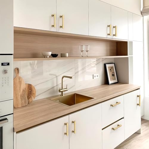 10 Pack Champagne Bronze Cabinet Pulls 3 Inch(76mm) Kitchen Cabinet Handles Cabinet Hardware for Drawer Pulls - color: Champagne Bronze, size: 3" Hole Center
