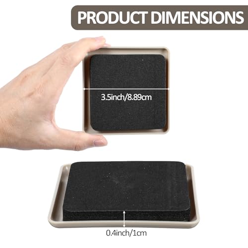20pcs 3.5 Inch Furniture Sliders, Square Sliders for Moving Furniture