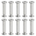 PATIKIL Hex Chicago Screws, 10 Set Binding Screw Posts M6 x 30 mm Connecting Hex Drive Socket Cap Bolt Nuts for Scrapbook Leather Belt Album Photo Furniture Repair, Silver - size: M6 x 30