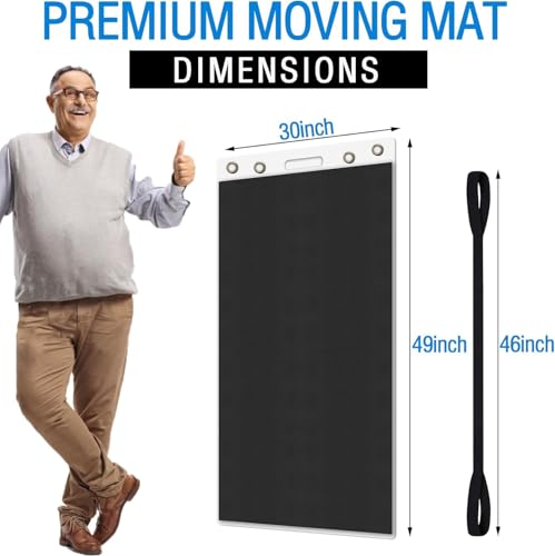 Oversized Large Appliance Slider with Pull Strap,Furniture Moving Slides for Floor Protection Premium Moving Mat for Tile Carpet and Hardwood Floor - size: 49" X 30" black