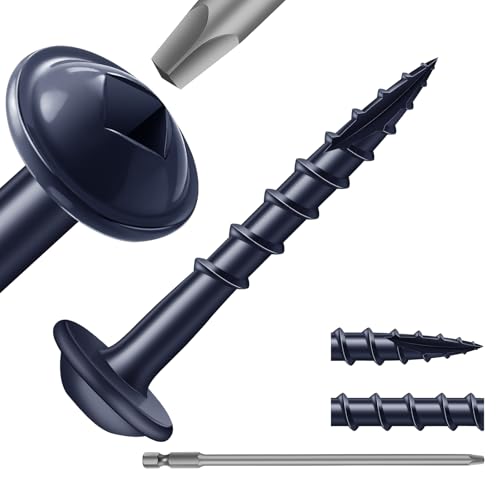 Pocket Hole Screws #8 x 1 Inch (427Pcs) 2lb. Carbon Steel, Blue, Washer Head, Coarse Thread, Square Drive,150MM Drive Bit Included - color: Blue, size: #8 x 1"
