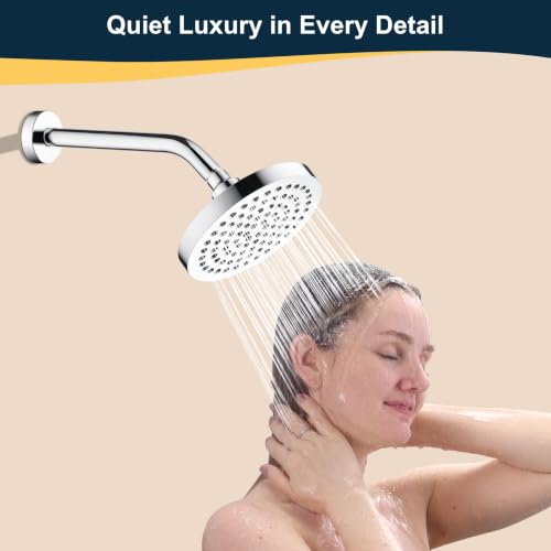 BRIGHT SHOWERS Shower Arm with Flange 10 Inches Solid Brass Shower Head Extension Arm, Wall Mounted Shower Pipe Arm for Rainfall Shower Head and Handheld Showerhead, Chrome - color: Chrome, style: Basic 10 Inch