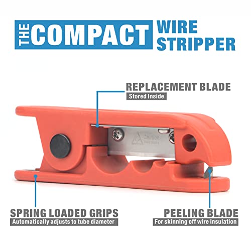 iCrimp ICP-240 Cable Stripper for AWG 12 to 4/0 Round Cables, Radial Wire Stripper with 2 Extra Blades - size: 3.9 x 1.2 inch