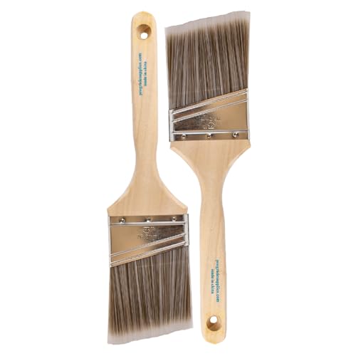 Pro Grade Paint Brushes, 3 Inch Angled Paint Brush, Trim & Stain, 2 Pack - size: 2Ea H 3A