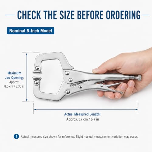 Anxingo 6 Pack 6-Inch Locking C-Clamp Pliers with Swivel Pads - size: 6 × 6"