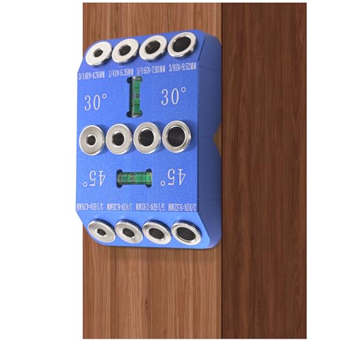 Aluminum Angle Drill Guide Jig, 30/45/90 Degree, 4 Hole Sizes