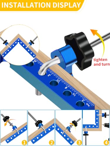 8PCS 90° Corner Clamps for Woodworking, Aluminum Right Angle Kit - size: BLUE 8pcs