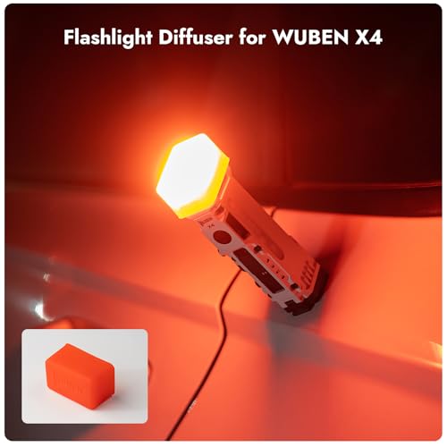 WUBEN AC3 Flashlight Diffuser Durable, Lamp Caps for X2Pro/X4 Flashlight, for Camping, Emergencies and Outdoor (Red) - color: Red