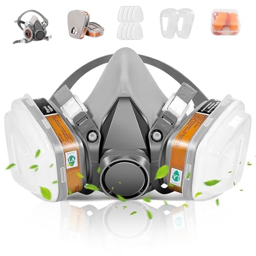 Respirator Mask with Filters set - Reusable Respirator Mask for Chemicals, Painting, Spraying, Epoxy Resin, Dust, DIY etc