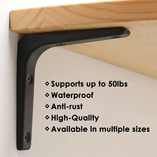 SAYAYO Wall Shelf Bracket Black, 4 Inch Heavy Duty L Bracket for Wood - color: Black, size: 4 x 4 Inch (4 PCS)