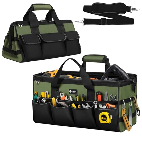 UUP 20" Tool Bag Extra Large, HeavyDuty Spacious Tool Box Organizer, Green - color: Green, size: 20 Inch