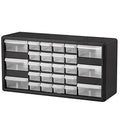 Akro-Mils 26-Drawer Plastic Storage Cabinet, 20"W x 6"D x 10"H, Black - size: 26-Drawer