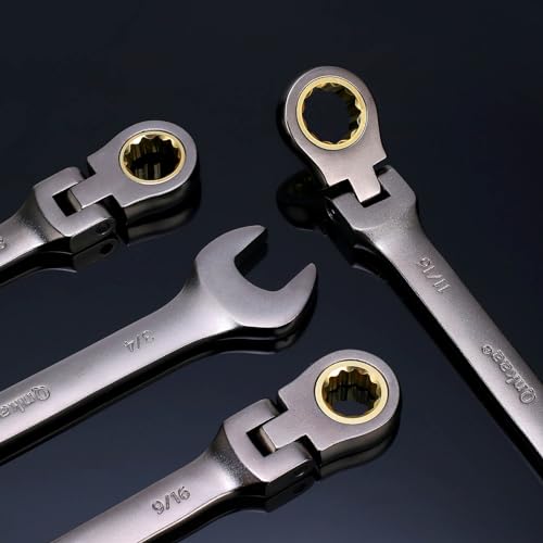Qnkaa Qnkaa12pcs Flexible Ratchet Wrenches Set SAE 1/4” to 7/8“ - style: SAE 12pcs