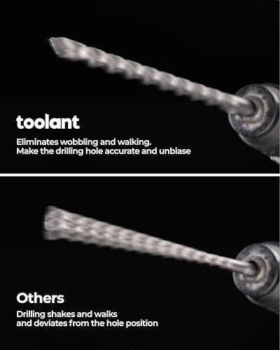 toolant SDS Plus Rotary Hammer Drill Bits Set for 3/16" x12inch 2pcs,Carbide Tipped 2-Cutter for Concrete,Masonry and Brick - size: 3/16"-2PCS(12")