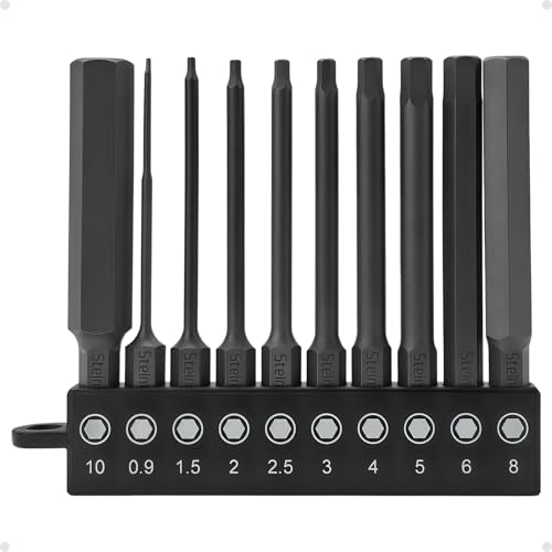 Impact Rated Screwdriver Bit Set, 3" Extended Long Magnetic Power Bits, Premium S2 Steel, Shock-Absorbing Design, 1/4" Hex Shank for Power Drill & Impact Driver (3 Inch Metric Hex) - size: 3 Inch Metric Hex