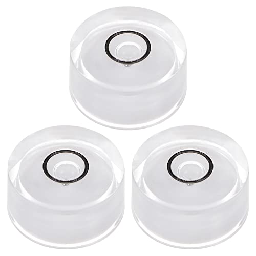 HARFINGTON 3pcs Round Bubble Level 18x9mm Mini Circular Bullseye Spirit Levels for Leveling Camera Tripod Telescope Workshop Turntable Pictures Frame, White - color: White (Black Circle), size: 18x9mm