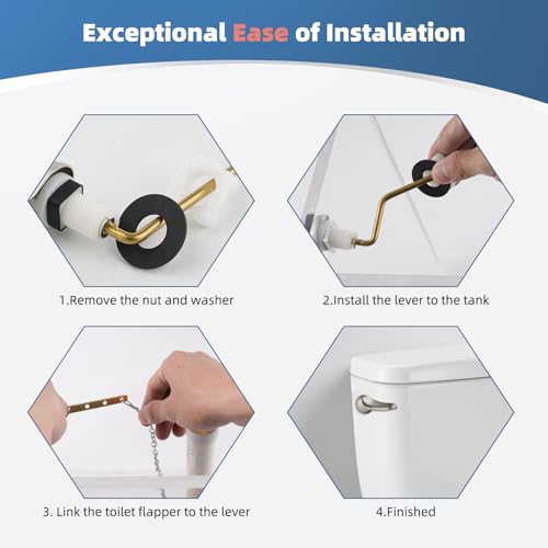 iFealClear Universal Metal Toilet Tank Flush Lever Replacement, Side Mount Toilet Handle Replacement Kit, Solid Brass Toilet Trip Lever Fits Most Toilets, Stainless Steel Chain, Brushed Nickel - color: Brushed Nickel, style: Side Mount Design