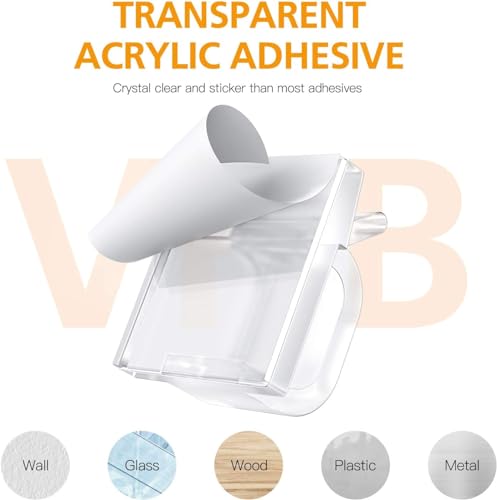 110Pcs Cable Clips with Adhesive Tapes, Wire Holder Organizer Cord Management for Car, Office and Home by AGPTEK - Clear | Wire Management for Car, Office, and Home, Decoration Fairy Light Sticky Hooks