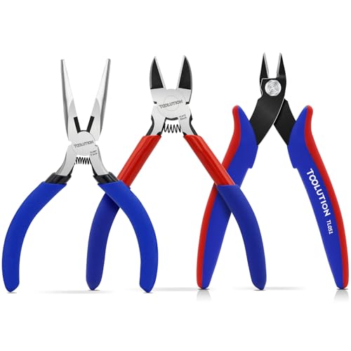 Pliers Set, Wire Cutters, Flush Cutters, Needle Nose Pliers 3 Pcs