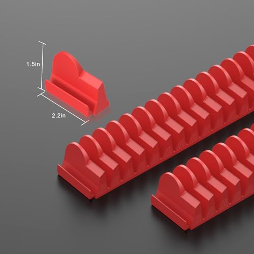 DEHOYI 24pcs Magnetic Modular Wrench Organizers for Tool Drawers - Wrench Rack with Metric&SAE Labels,Tool Storage Holder with Magnet.Gift for father, brother&boyfriend (Red with magnets)