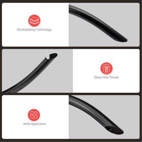 homdiy Solid Black Cabinet Pulls, 5 Inch Arched Drawer Handles, 10 Pack Kitchen Cabinet Hardware, Screws Included for Cupboard Closet Furniture Upgrade - color: Matte Black, size: 5 Inch Hole Centers