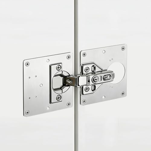 22PCS Cabinet Door Hinges, Stainless Steel Door Hinge Repair Kit Plate with Mounting Screws, Large Hinge Repair Board for Kitchen Cabinet, Cupboard Doors and Furniture
