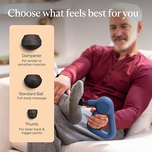 TheraGun Therabody Relief Massage Gun | for Daily Comfort | 3-Speed | Navy - color: Navy - 3 Attachments