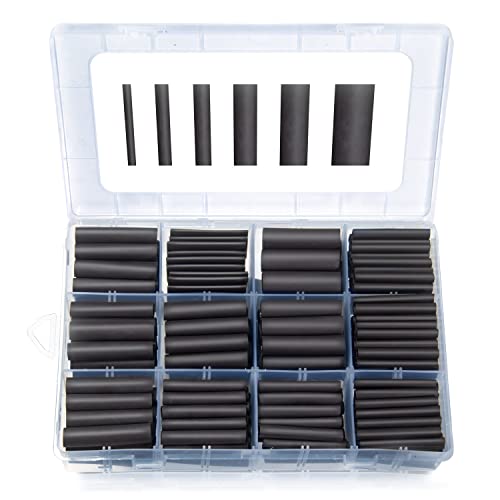 300pcs 3:1 Heat Shrink Tubing, Marine Dual Wall Adhesive, Black - size: Ratio 3:1