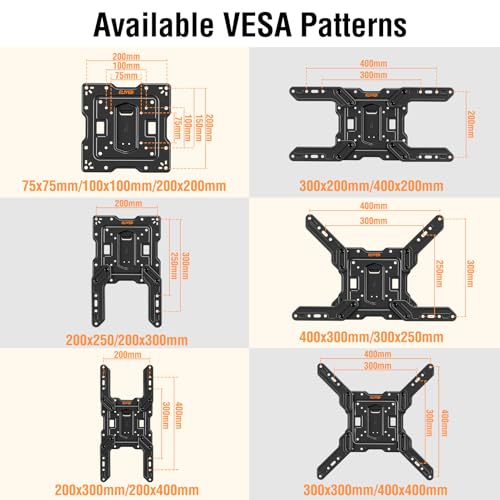 Ultra Slim TV Wall Mount for Most 26-60 Inch TVs, Full Moiton Swivel, Tilt - size: TV 26-60" Ultra Slim