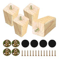 4PCS 3 Inch Solid Wood Furniture Legs, Square Wooden Sofa Couch Feet Leg Replacement for Desk Cabinet Bench Dresser Chair Bookcase Risers Parts, Log Stain - size: 3 Inch
