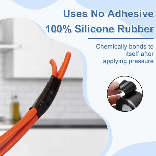 FOURGUN Waterproof Silicone Tape (Black, 1 Rolls Black) - color: Black, size: 1 Rolls Black