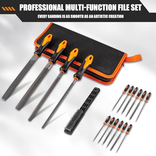 Metal File Set, 17PCS Alloy Steel with Case