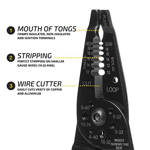 Mr. Pen- Wire Stripper, 8 inch, Wire Cutter, Wire Stripper Crimper - color: Yellow