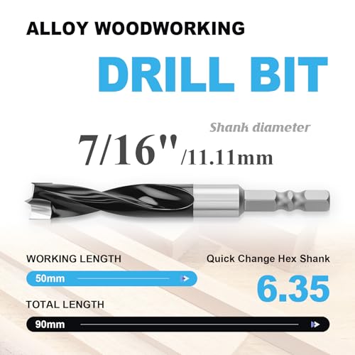 2-Pack 7/16 Inch Forstner Drill Bit Carbide Tipped Woodworking Hinge Cutter - size: 7/16"