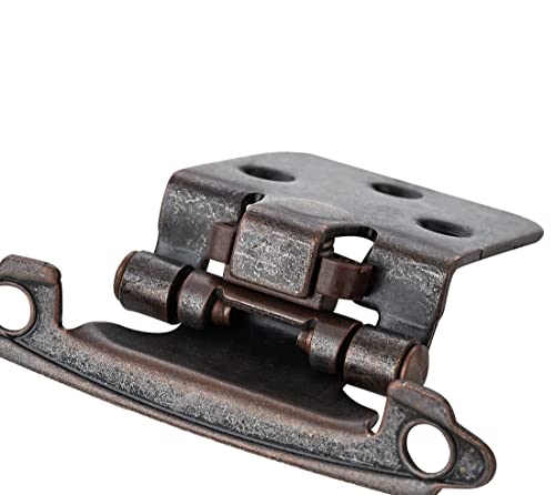 Ravinte Antique Copper Cabinet Hinges, 1/2 Inch Overlay, 60 Pack (30 Pairs) - color: Antique Copper